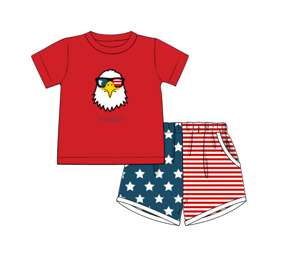 PREORDER 48: SUMMER 1 - Star Spangled Summer Boy Shortie Set