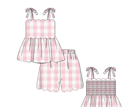 PREORDER 48: SUMMER 1 - Summer Picnic Basics Girl Short Set