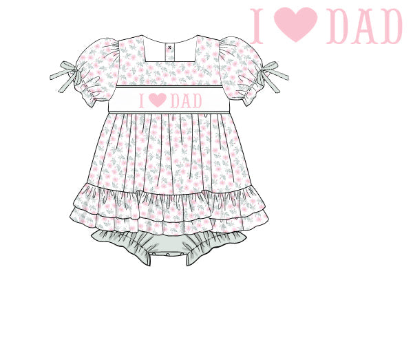 PREORDER 48: SUMMER 1 - Sage & Floral Father’s Day Girl Skirted Bubble