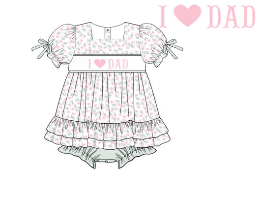 PREORDER 48: SUMMER 1 - Sage & Floral Father’s Day Girl Skirted Bubble