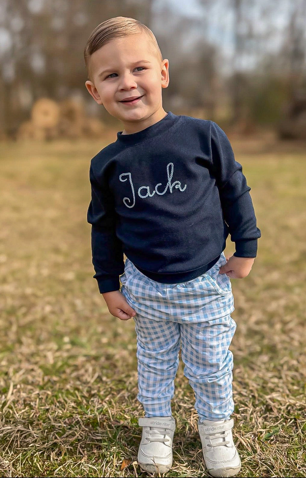 PREORDER 58: WINTER RERUNS - Chainstitch Blue Gingham Boy Jogger Set