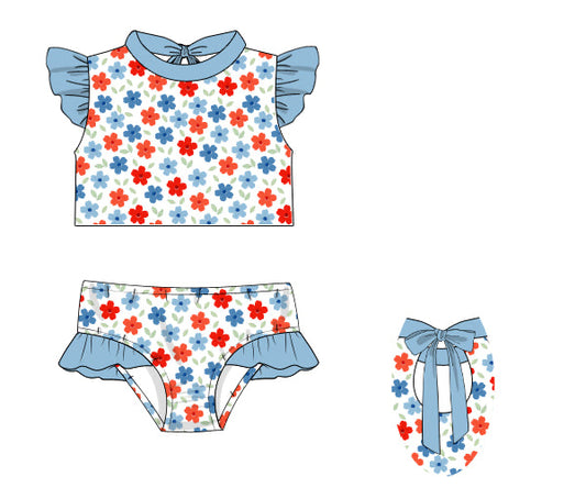 PREORDER 48: SUMMER 1 - All American Blooms Girl 2pc Swim