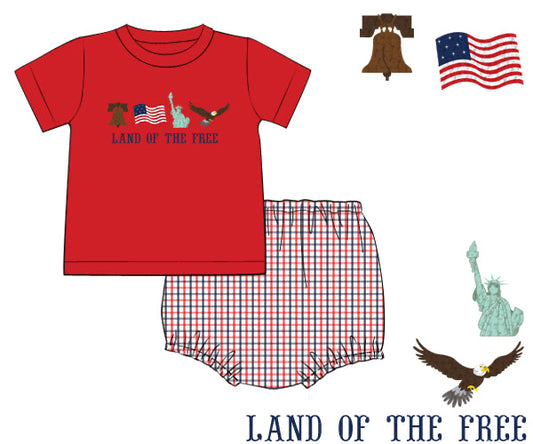 PREORDER 48: SUMMER 1 - Land Of The Free Boy Diaper Set