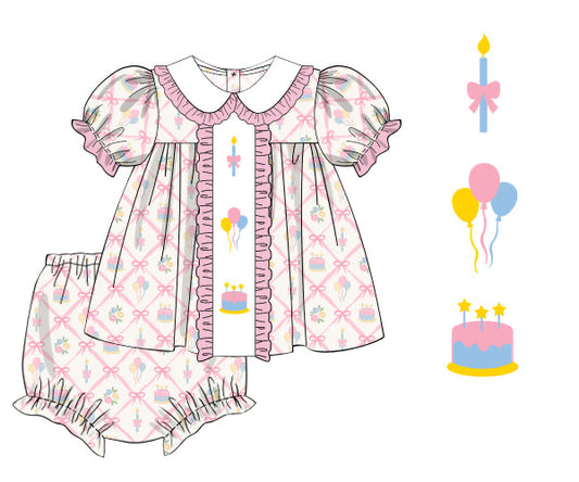 PREORDER 49: SUMMER PT 2 - Birthday Wishes Girl Diaper Set