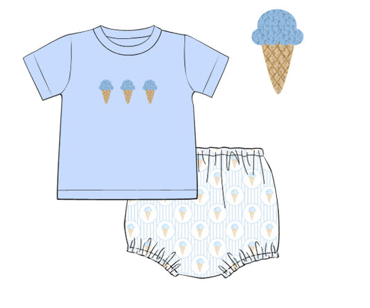 PREORDER 48: SUMMER 1 - I Scream, You Scream Boy Diaper Set