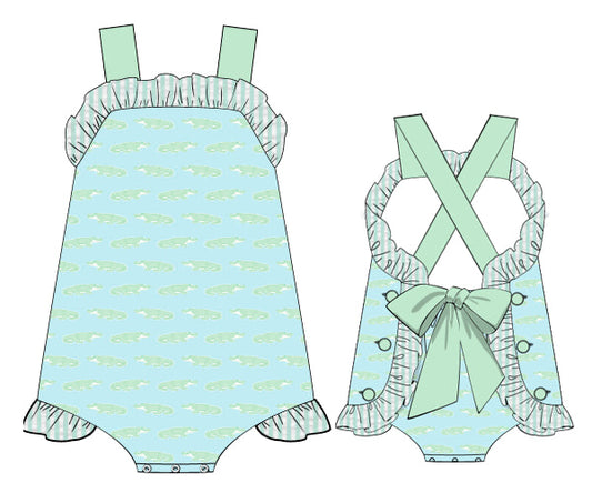 PREORDER 48: SUMMER 1 - Gator Bay Girl Sunsuit