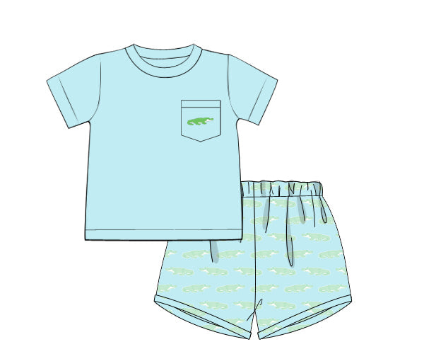 PREORDER 48: SUMMER 1 - Gator Bay Boy Shortie Set
