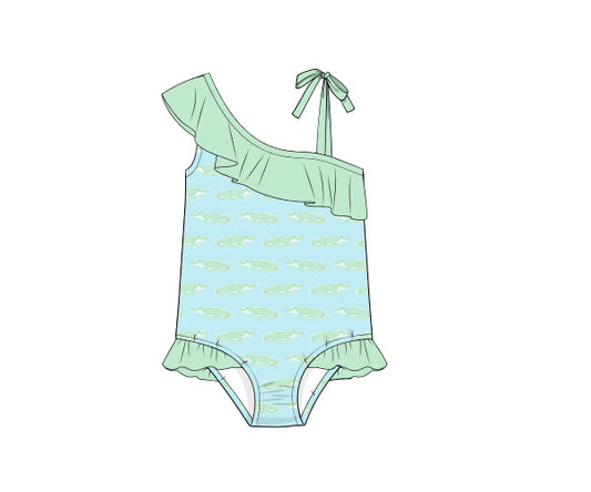 PREORDER 48: SUMMER 1 - Gator Bay Girl 1pc Swim