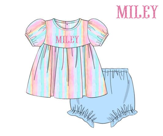 PREORDER 63: SUMMER PT 2 - FK Summer Stripes Girl Diaper Set
