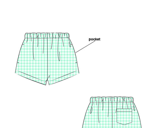 PREORDER 48: SUMMER 1 - Summer Mix/Match - Mint Gingham Shorties