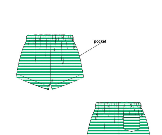 PREORDER 48: SUMMER 1 - Summer Mix/Match - Green Stripes Shorties