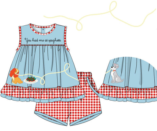 PREORDER 63: SUMMER PT 2 - You Had Me At Spaghetti Girl Shortie Set