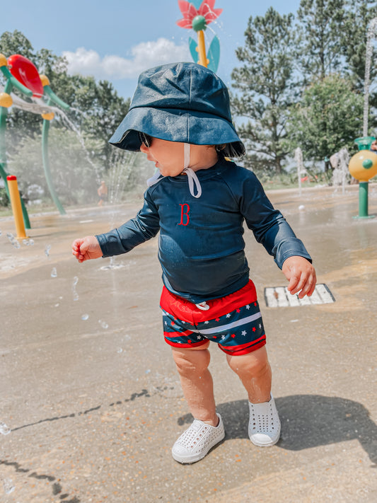 RTS - Red, White, & Blue Boy Sun Hat - NO MONOGRAM
