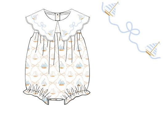 PREORDER 60: SPRING PT 1 - Blue Sailboats Girl Bubble