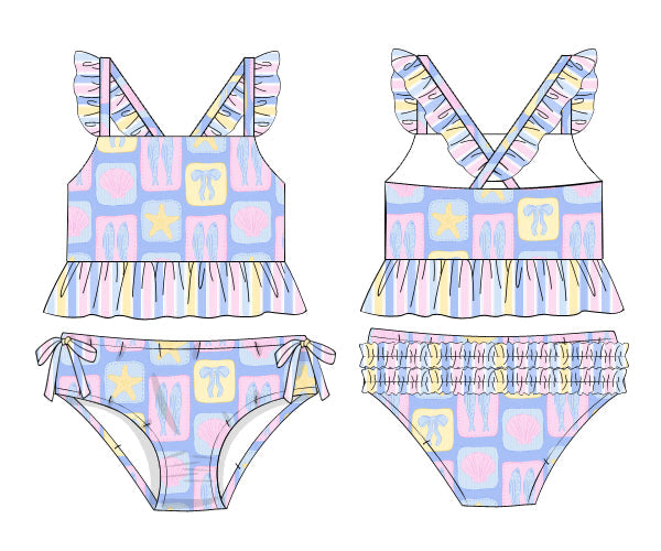 PREORDER 60: SPRING PT 1 - Pastel Paradise Girl 2pc Swim