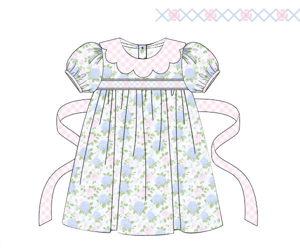 PREORDER 60: SPRING PT 1 - Spring 1 Girls Only - Hydrangea Haven Girl Dress