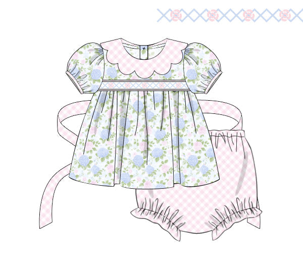 PREORDER 60: SPRING PT 1 - Spring 1 Girls Only - Hydrangea Haven Girl Diaper Set