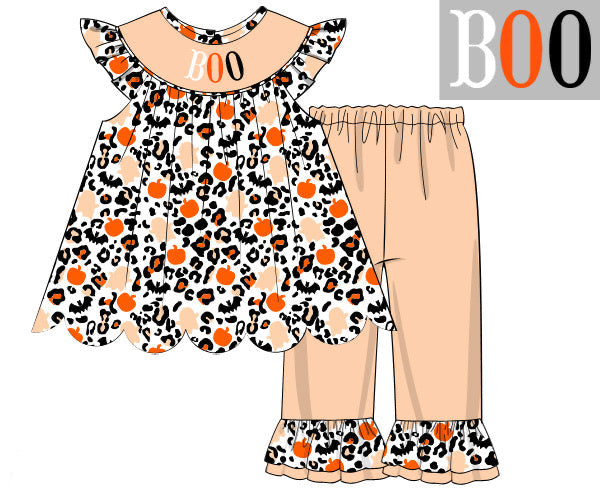 PREORDER 54: HALLOWEEN & TURKEYS - Spooky Cheetah Girl Pant Set