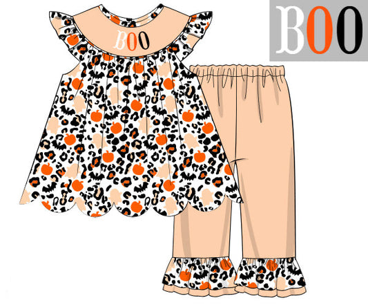 PREORDER 54: HALLOWEEN & TURKEYS - Spooky Cheetah Girl Pant Set