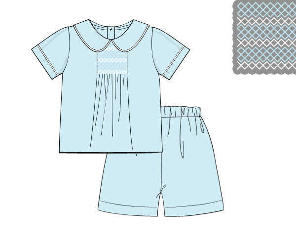 PREORDER 60: SPRING PT 1 - Timeless in Blue Boy Short Set