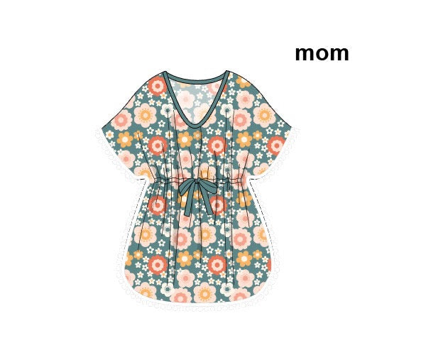 RTS - Retro Family Floral Mom Coverup