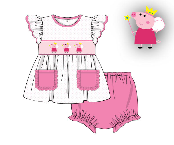 PREORDER 60: SPRING PT 1 - Spring 1 Girls Only - Princess Pig Girl Diaper Set