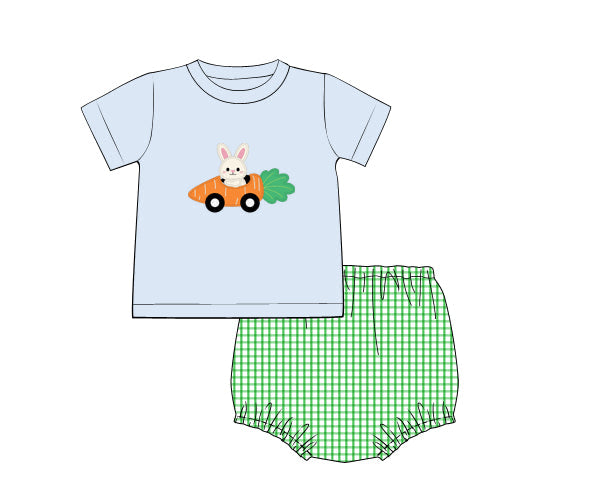 PREORDER 60: SPRING PT 1 - Spring 1 Boys Only - Bunny Racer Boy Diaper Set