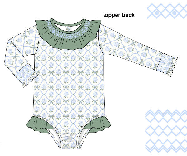 PREORDER 60: SPRING PT 1 - Garden Party Girl 1pc Rashguard