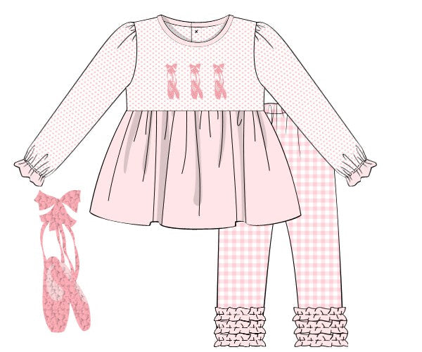 RTS - Winter Girls Only - French Knot Ballet Girl Pant Set