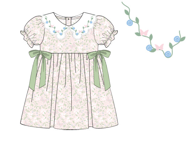 PREORDER 60: SPRING PT 1 - Spring 1 Girls Only - Fluttering Florals Girl Dress