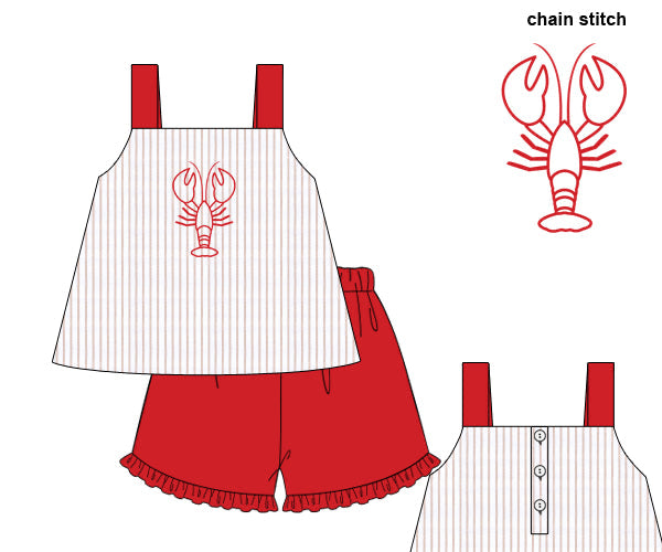 PREORDER 60: SPRING PT 1 - Chainstitch Lobster Girl Short Set