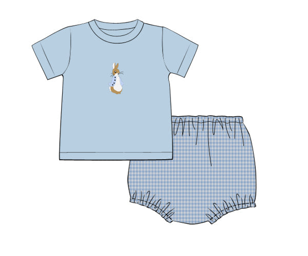 PREORDER 60: SPRING PT 1 - Embroidered Peter Rabbit Boy Diaper Set