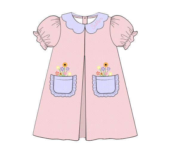 PREORDER 60: SPRING PT 1 - Spring 1 Girls Only - Pocket Bouquets Girl Dress