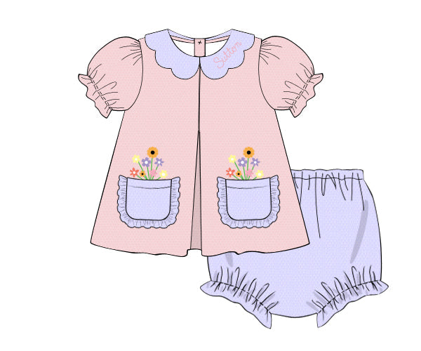PREORDER 60: SPRING PT 1 - Spring 1 Girls Only - Pocket Bouquets Girl Diaper Set