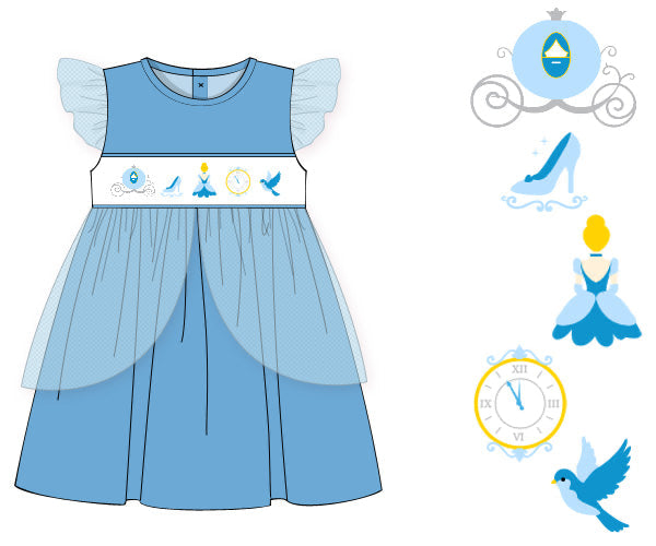 PREORDER 60: SPRING PT 1 - Happily Ever After - Blue Princess Girl Dress