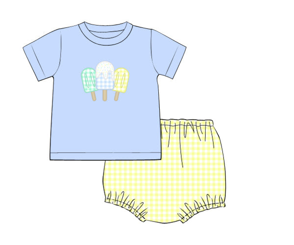 PREORDER 49: SUMMER PT 2 - Applique Popsicles Boy Diaper Set