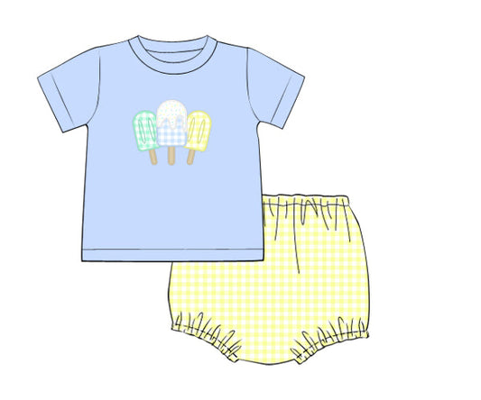 PREORDER 49: SUMMER PT 2 - Applique Popsicles Boy Diaper Set