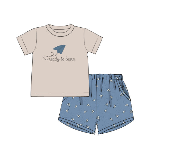 PREORDER 49: SUMMER PT 2 - BTS Boys Only - Titus’ Paper Planes Boy Shortie Set