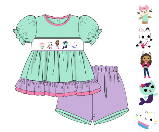 PREORDER 49: SUMMER PT 2 - Summer 2 Girls Only - Summer Dollhouse Friends Girl Shortie Set