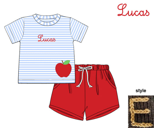 PREORDER 49: SUMMER PT 2 - Chainstitch Apples Boy Shortie Set