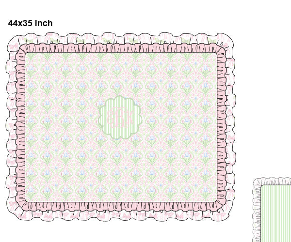 PREORDER 49: SUMMER PT 2 - Lime & Pink Floral Blanket