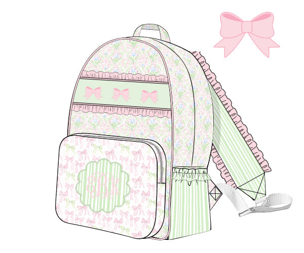 PREORDER 49: SUMMER PT 2 - Lime & Pink Floral Backpack