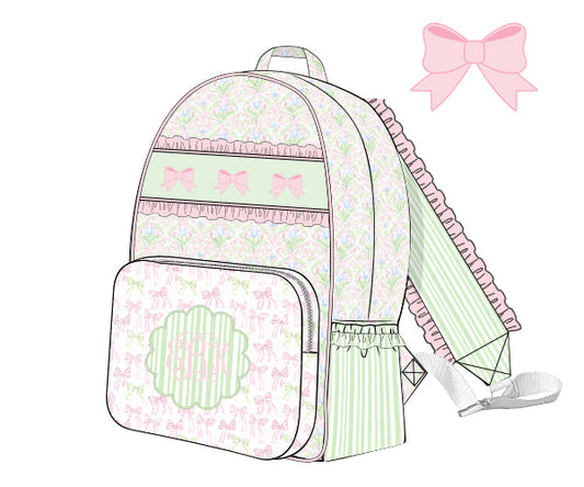 PREORDER 49: SUMMER PT 2 - Lime & Pink Floral Backpack