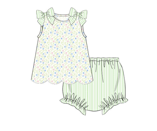 PREORDER 49: SUMMER PT 2 - Lime Garden Girl Diaper Set