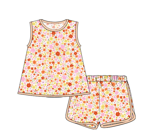 PREORDER 49: SUMMER PT 2 - Sherbert Floral Girl Loungewear Set