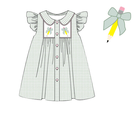 PREORDER 49: SUMMER PT 2 - BTS Girl Only - Smocked Sage Pencils Girl Dress