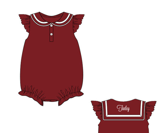 RTS - COLLEGIATE - Girls Spirit Wear Bubble - Crimson/White “NO MONO”