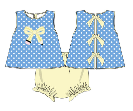 PREORDER 49: SUMMER PT 2 - BTS Girls Only - Pencil Bow-ka Dot Girl Diaper Set