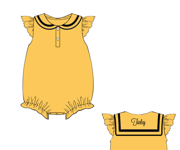 RTS - COLLEGIATE - Girls Spirit Wear Bubble - Gold/Black “NO MONO”
