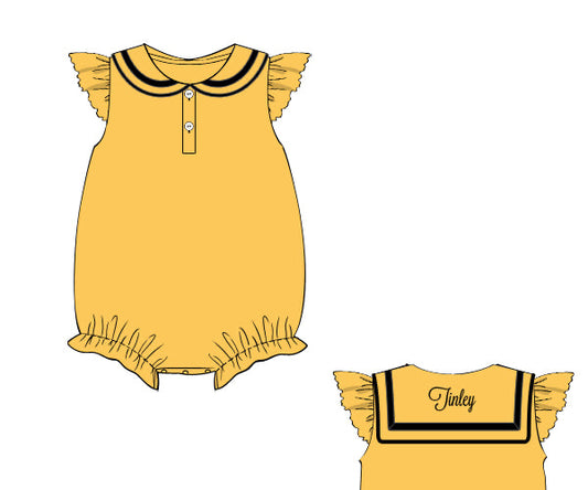 RTS - COLLEGIATE - Girls Spirit Wear Bubble - Gold/Black “NO MONO”